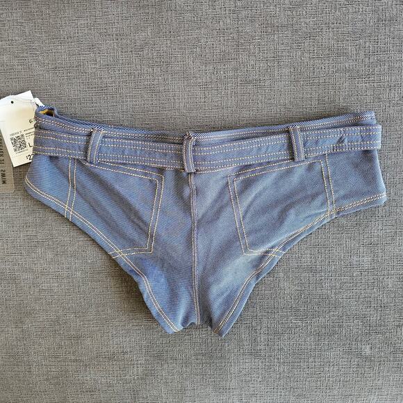 NWT Forever 21 Denim Lace-Trim Underwire Bikini Top & Bikini Bottom Set Size XL - Picture 6 of 12